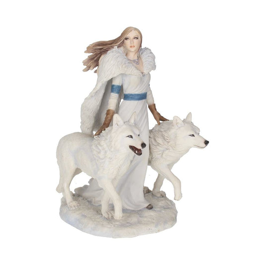 Anne Stokes Winter Guardians Wolf Companion Figurine