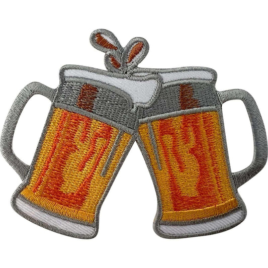 Beer Pint Glasses Patch Iron Sew On Lager Ale Bar Embroidered Badge Motif Decal