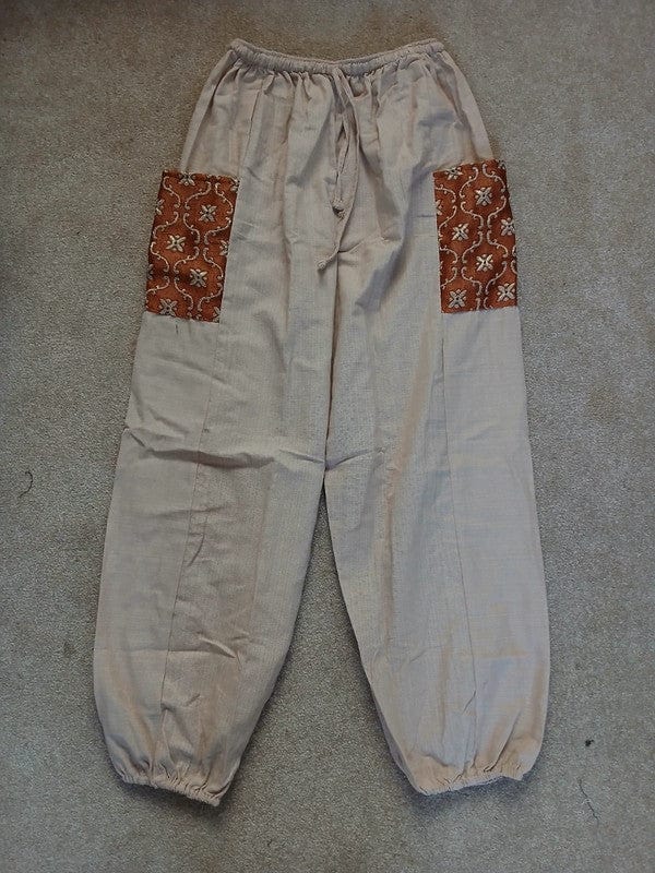 Beige Cream Brown Harem Pants Summer Holiday Travel Mens Womens Hippie Trousers