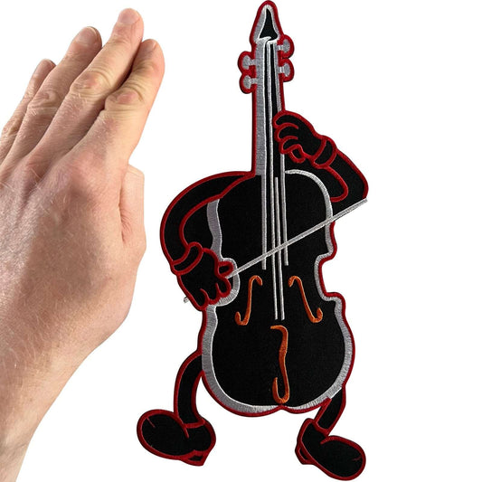 Big Large Cartoon Violin Patch Iron Sew On Viola Cello Bass Embroidered Badge