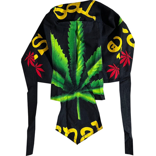 Black Green Cannabis Leaf Bandana Hairband Headband Reggae Rasta Music Headscarf