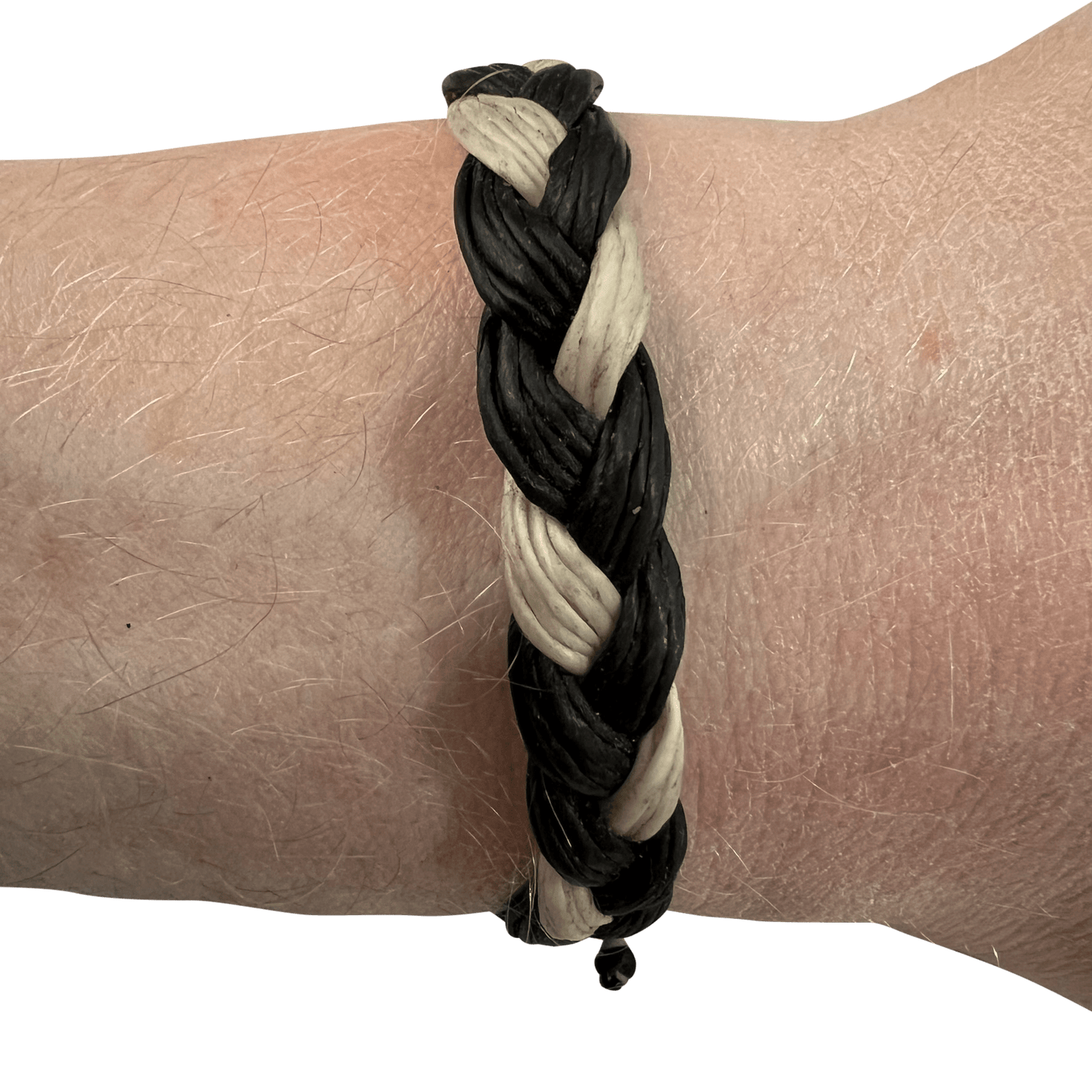 Black White Wax Cotton Bracelet Wristband Bangle Mens Womens Boys Girl Jewellery