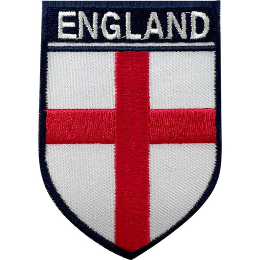England Flag Shield Patch Iron Sew On T Shirt UK GB Football Embroidered Badge