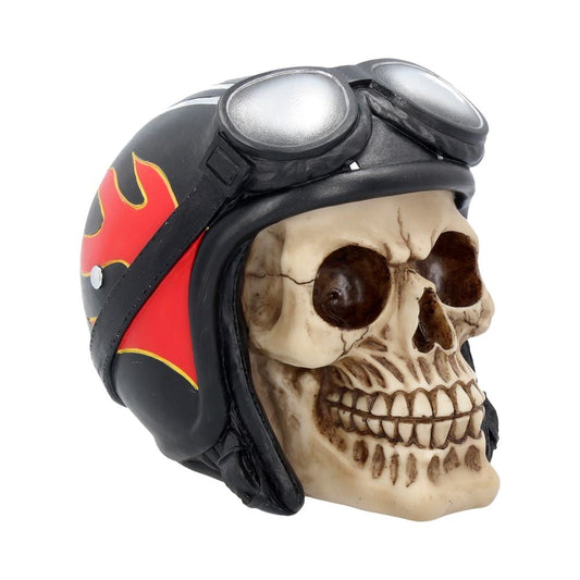 Hell Fire Biker Flame Helmet Skull Ornament