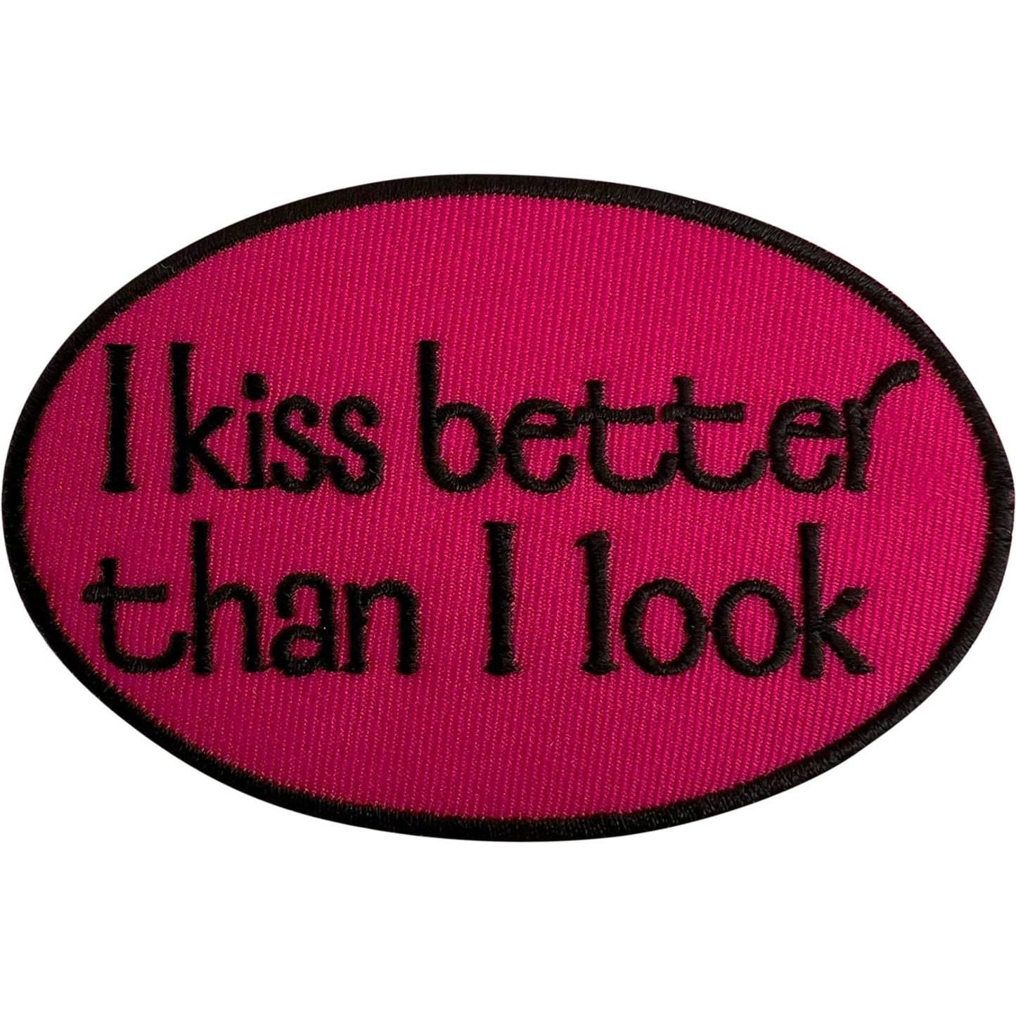 I Kiss Better Than I Look Iron Sew On Patch Clothes Apron Chef Embroidered Badge