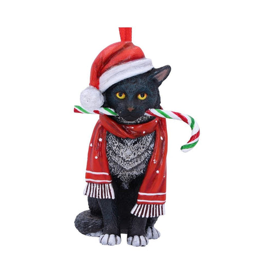 Lisa Parker Candy Cane Cat Hanging Ornament 9cm