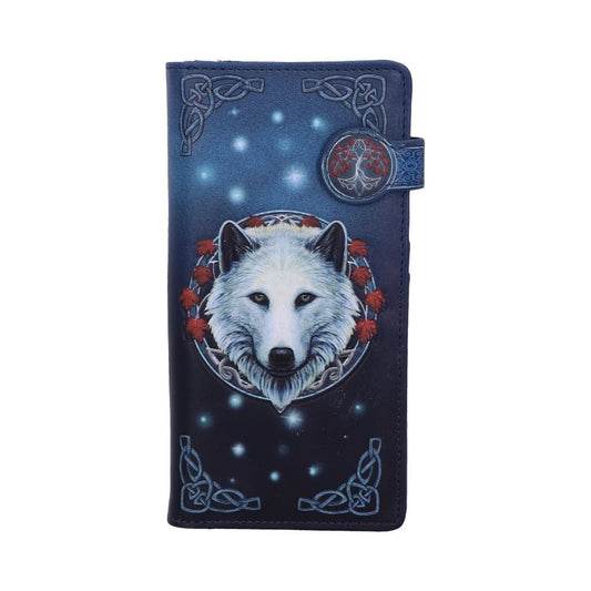 Lisa Parker Guardian of the Fall White Autumn Wolf Embossed Purse