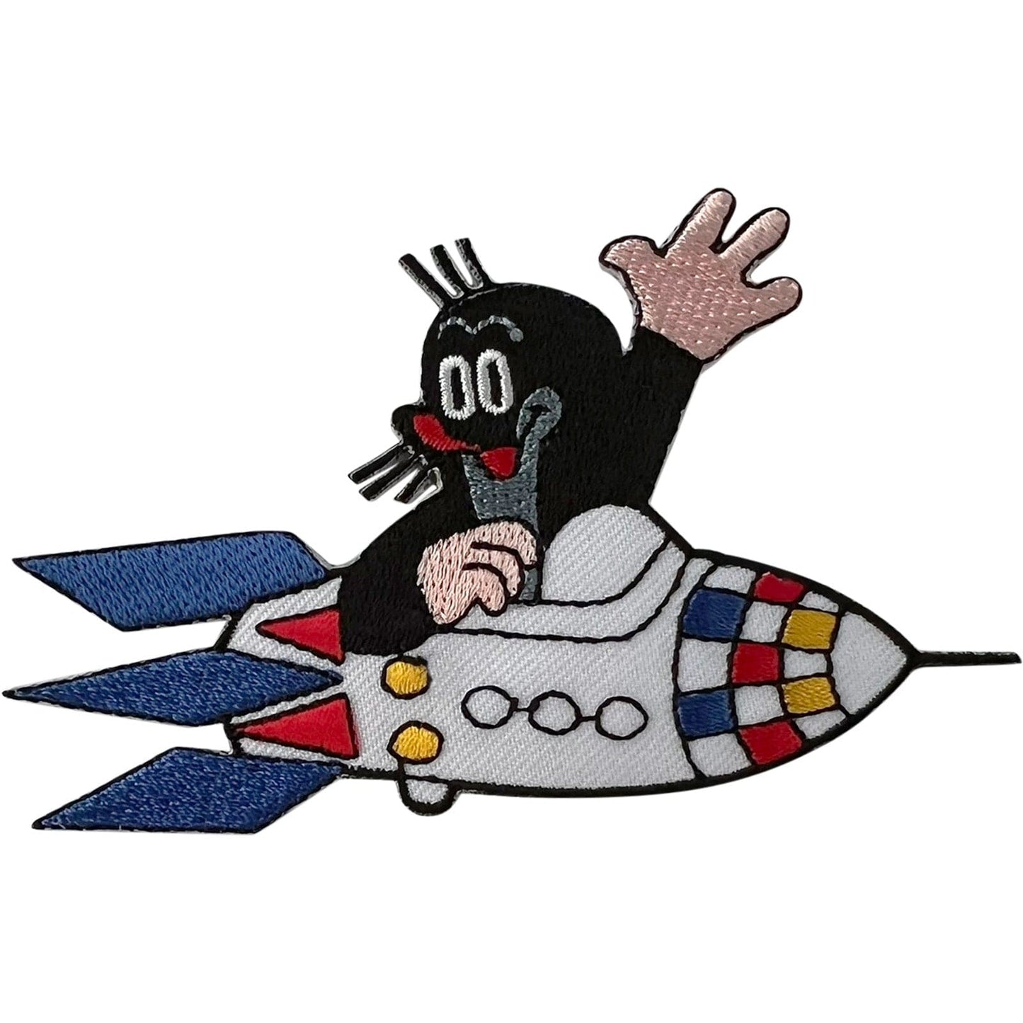 Mole Rocket Patch Iron Sew On Clothes Crafts Animal Embroidered Badge Applique