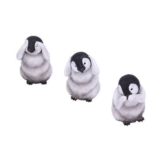 See No, Hear No, Speak No Evil Emperor Penguin Chick Figurines