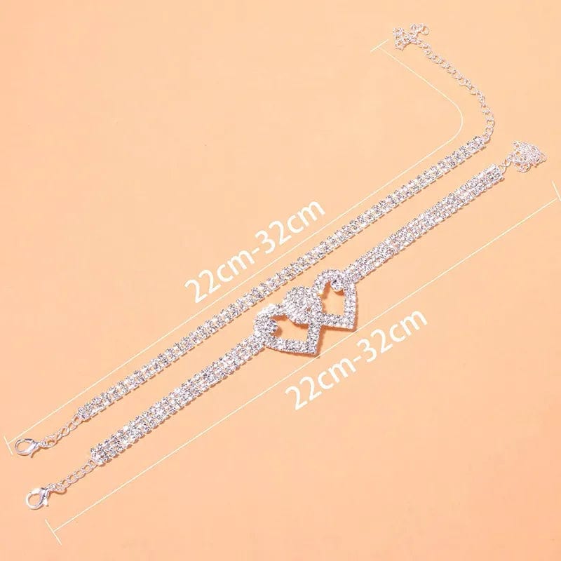 Sparkling Rhinestone Anklets Ankle Bracelets Foot Jewellery Chain