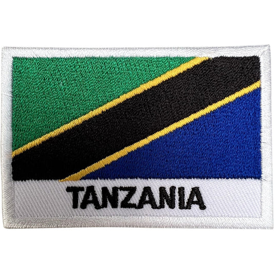 Tanzania Flag Patch Iron On Sew On Clothes Jacket Denim Africa Embroidered Badge
