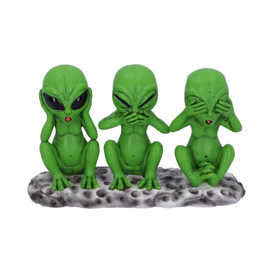 Three Wise Martians 16cm See No Hear No Speak No Evil Alien Figurines