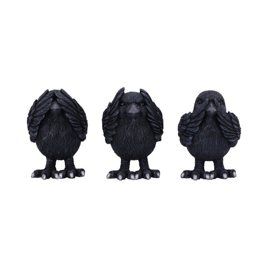 Three Wise Ravens Figurines 8.7cm