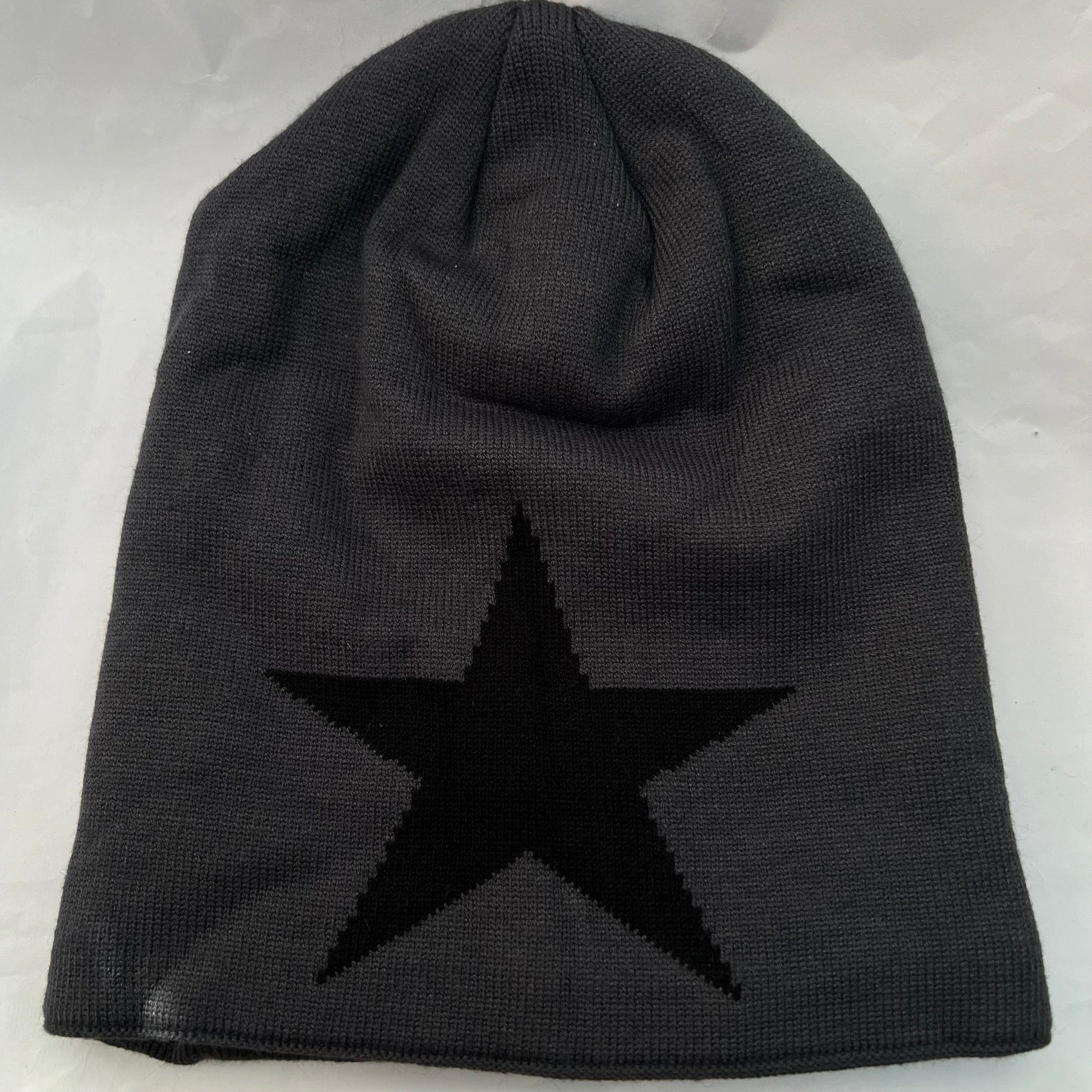 Warm Winter Beanie hat Insulated Thermal lined Comfort hat Star Grey Hat
