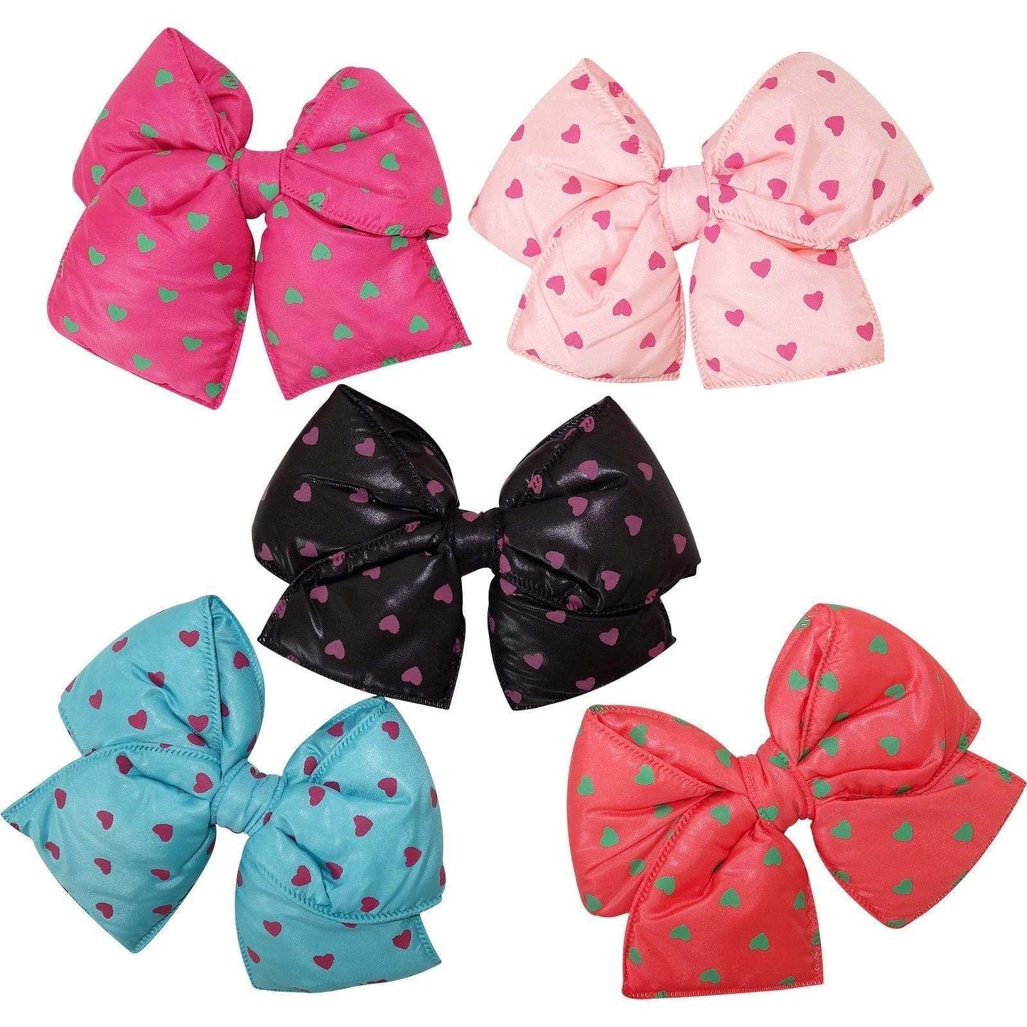 5 Polkadot Heart Bows for Crafts Hair Bands and Clips Pink Black Turquoise Peach 5 Polkadot Heart Bows for Crafts Hair Bands and Clips Pink Black Turquoise Peach