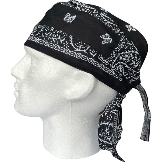 Black Bandana Zandana Hairband Headband Hair Head Band Scarf Durag Sun Hat Cap