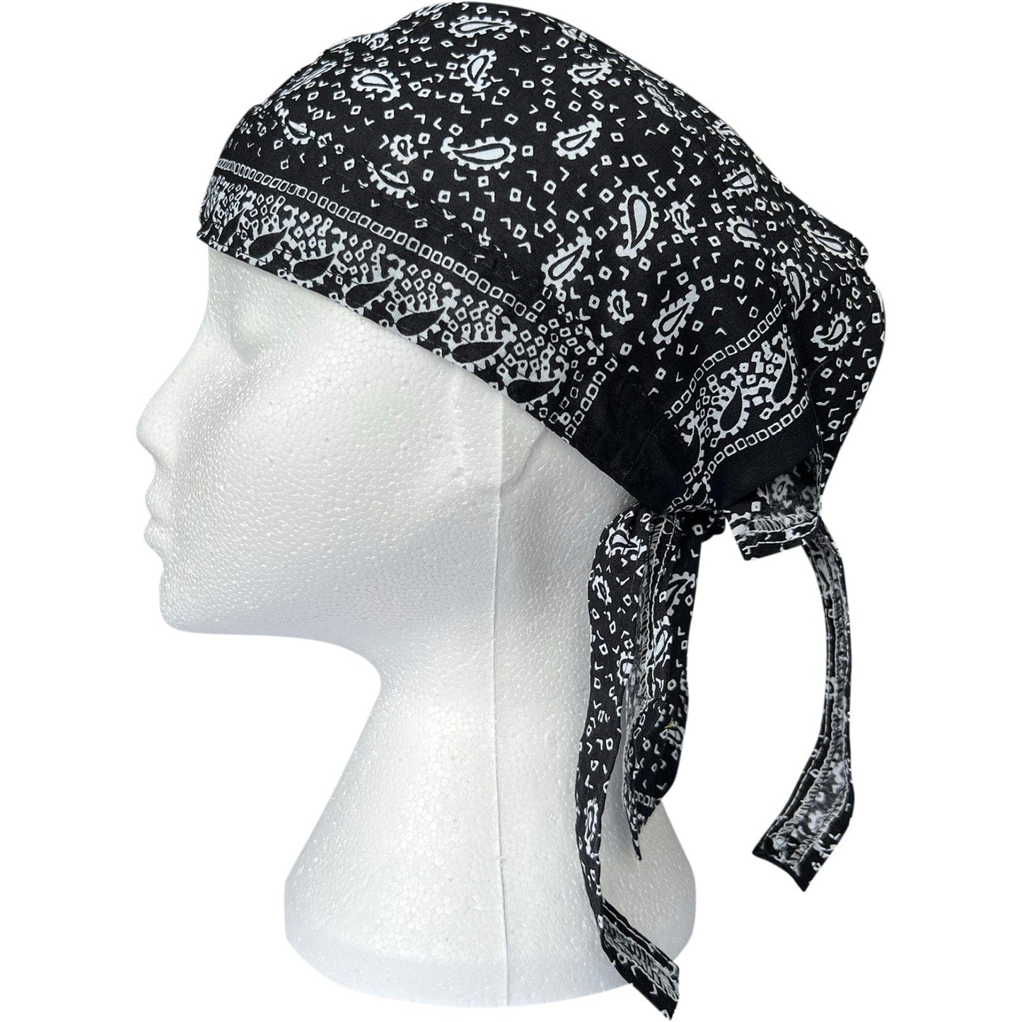 Black Bandana Zandana Hairband Headband Headscarf Durag Hair Head Band Hat Cap