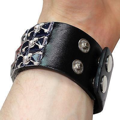 Black Leather Skull Bracelet Wristband Bangle Mens Womens Ladies Girls Boys Kids Black Leather Skull Bracelet Wristband Bangle Mens Womens Ladies Girls Boys Kids
