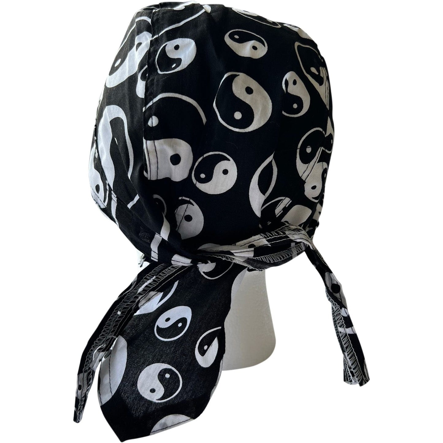 Black White Yin Yang Bandana Zandana Hairband Headband Headscarf Durag Hat Cap
