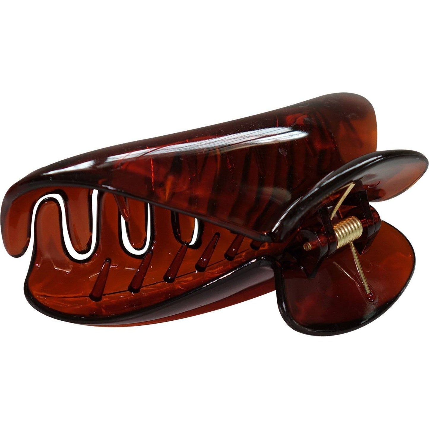 Brown Hair Claw Sausage Clip Clamp Grip Grasp Girl Womens Kid Ladies Accessories