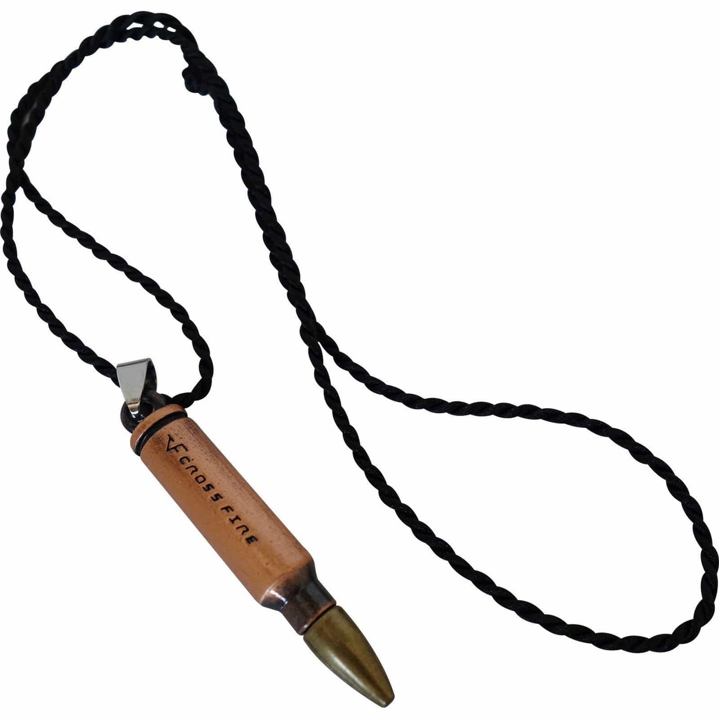 Bullet Pendant Necklace Cord Rope Chain Mens Ladies Womens Girls Boys Jewellery