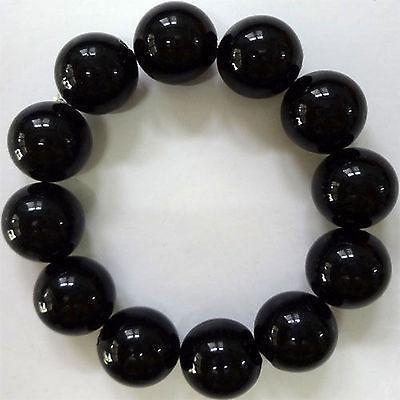 Elasticated Black Beaded Bracelet Wristband Bangle Womens Ladies Girls Jewellery