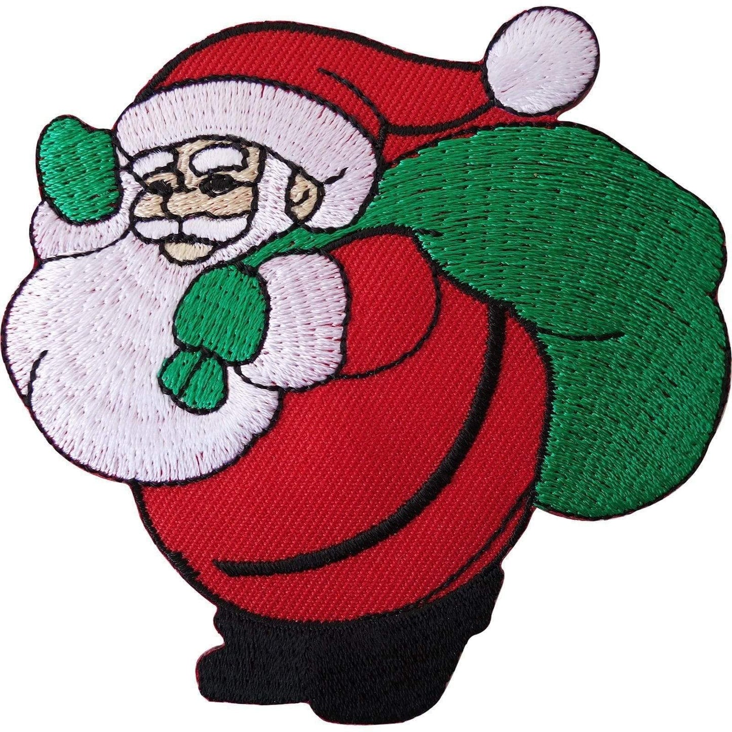 Father Christmas Sack Embroidered Iron Sew On Patch Decoration Santa Claus Badge