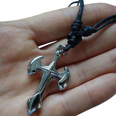 Gothic Sword Cross Pendant Chain Necklace Choker Silver Tone Mens Man