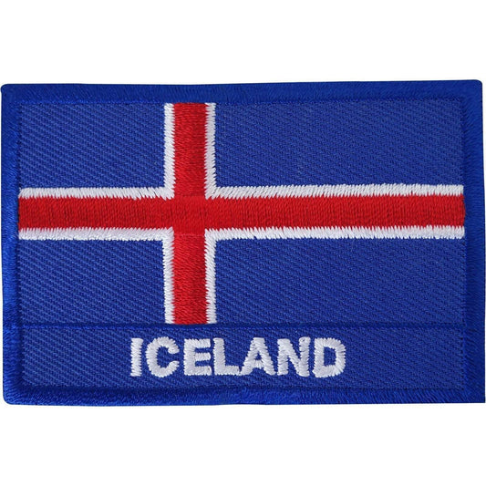 Iceland Flag Embroidered Iron / Sew On Patch Reykjavik Clothes Embroidery Badge