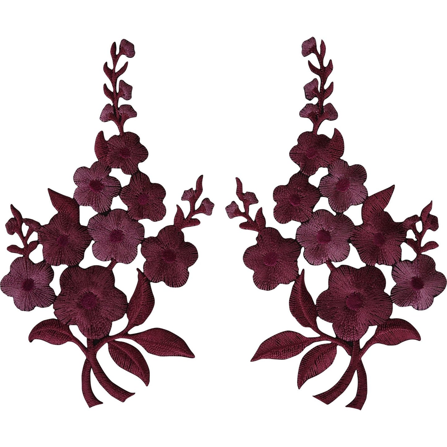 Pair of Flower Patches Iron Sew On Jeans Bag Embroidered Patch Embroidery Badge