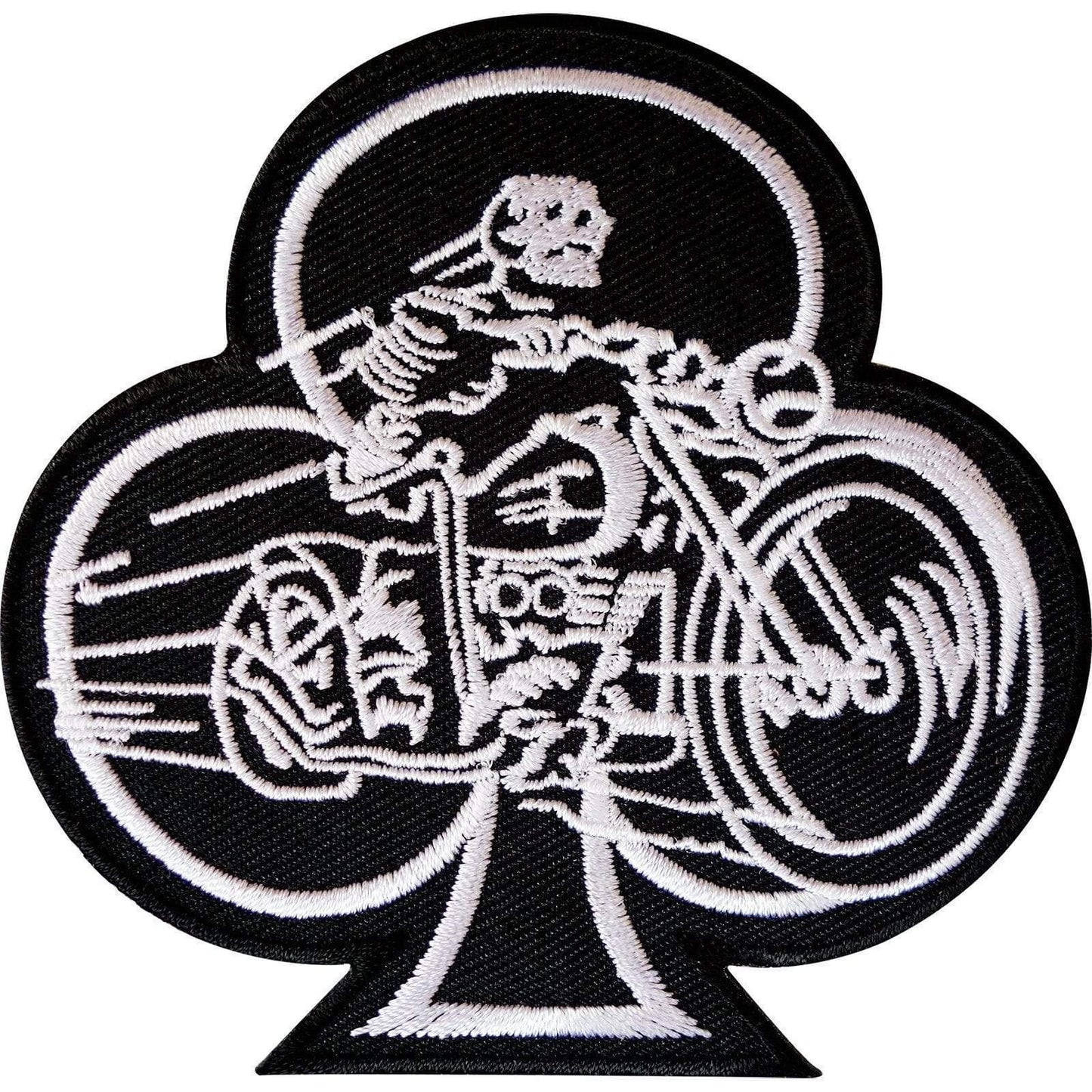 Playing Card Club Patch Iron Sew On Badge Skeleton Biker Motorcycle Motorbike