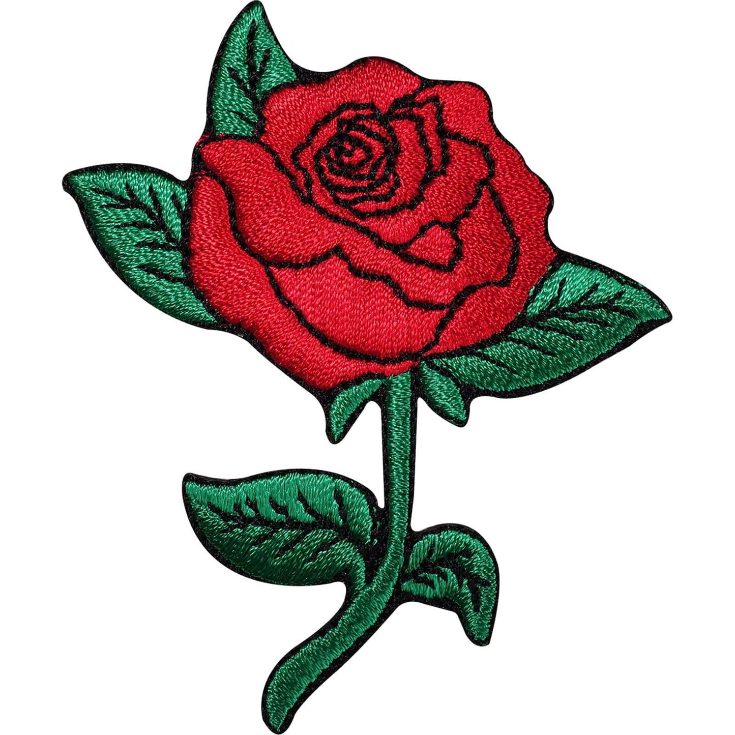 Red Rose Flower Embroidered Iron / Sew On Patch Jeans Top Dress Skirt Bag Badge