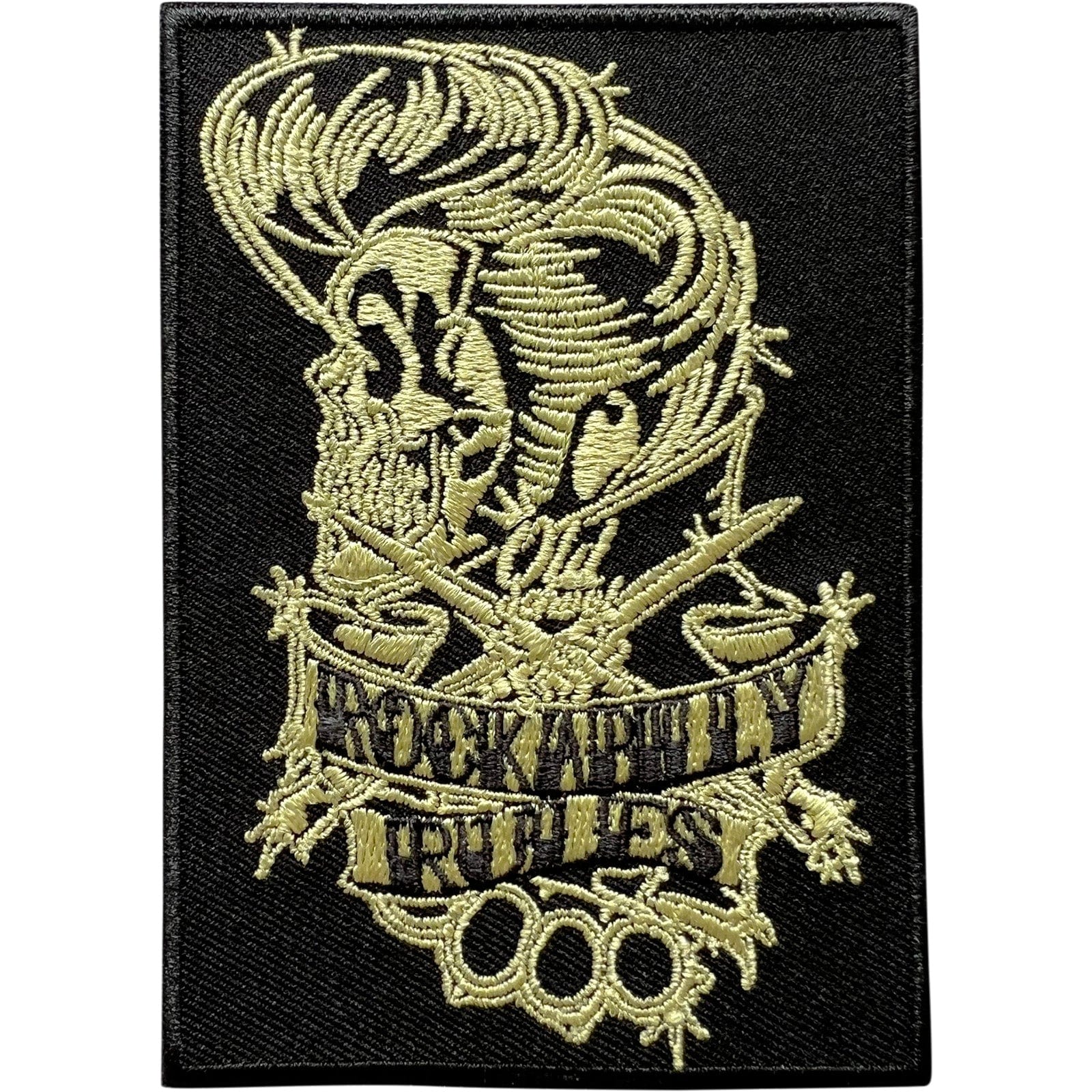 Rockabilly Rules Old School Patch Iron On Rock and Roll Music Embroide