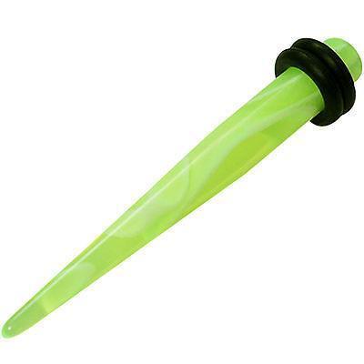 See Through Neon Yellow Green Ear Lobe Stretch Expander Taper Plug Stud Earring