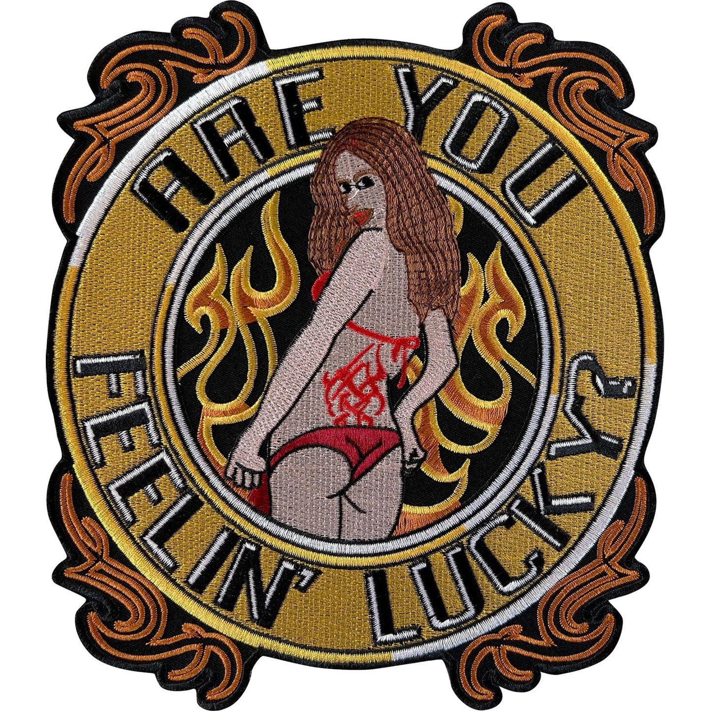 Sexy Biker Girl Big Large Patch Iron Sew On Denim Leather Motorbike Jacket Back