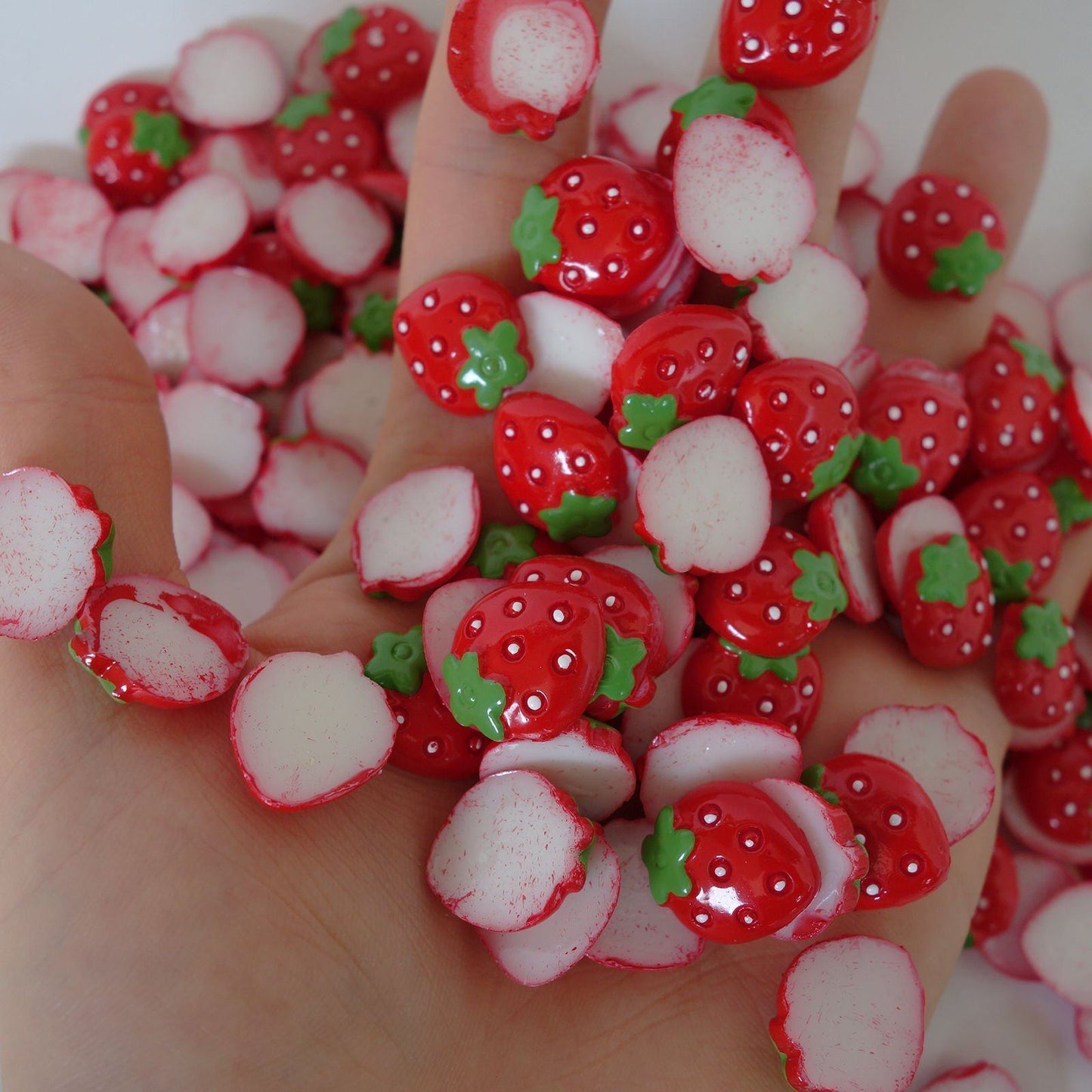 Strawberry Flat Back Buttons Embellishments for Cards Art Craft Hair Clips Bands