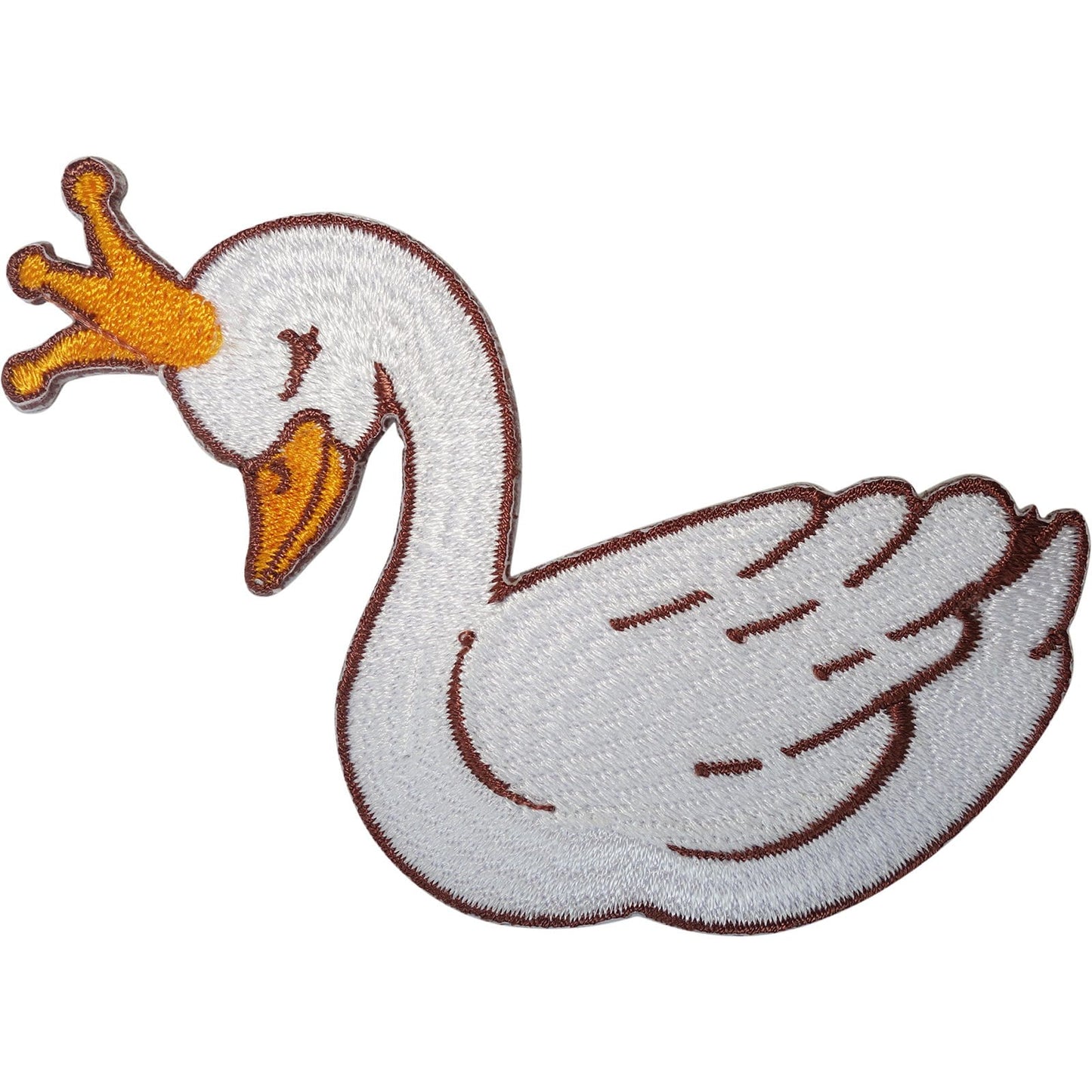 Swan Princess Patch Iron Sew On Clothes Bag Bird Crown Queen Embroidered Badge