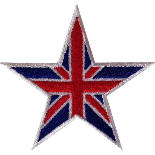 UK Flag Star Patch Embroidered Iron On Sew On Union Jack British Badge Applique