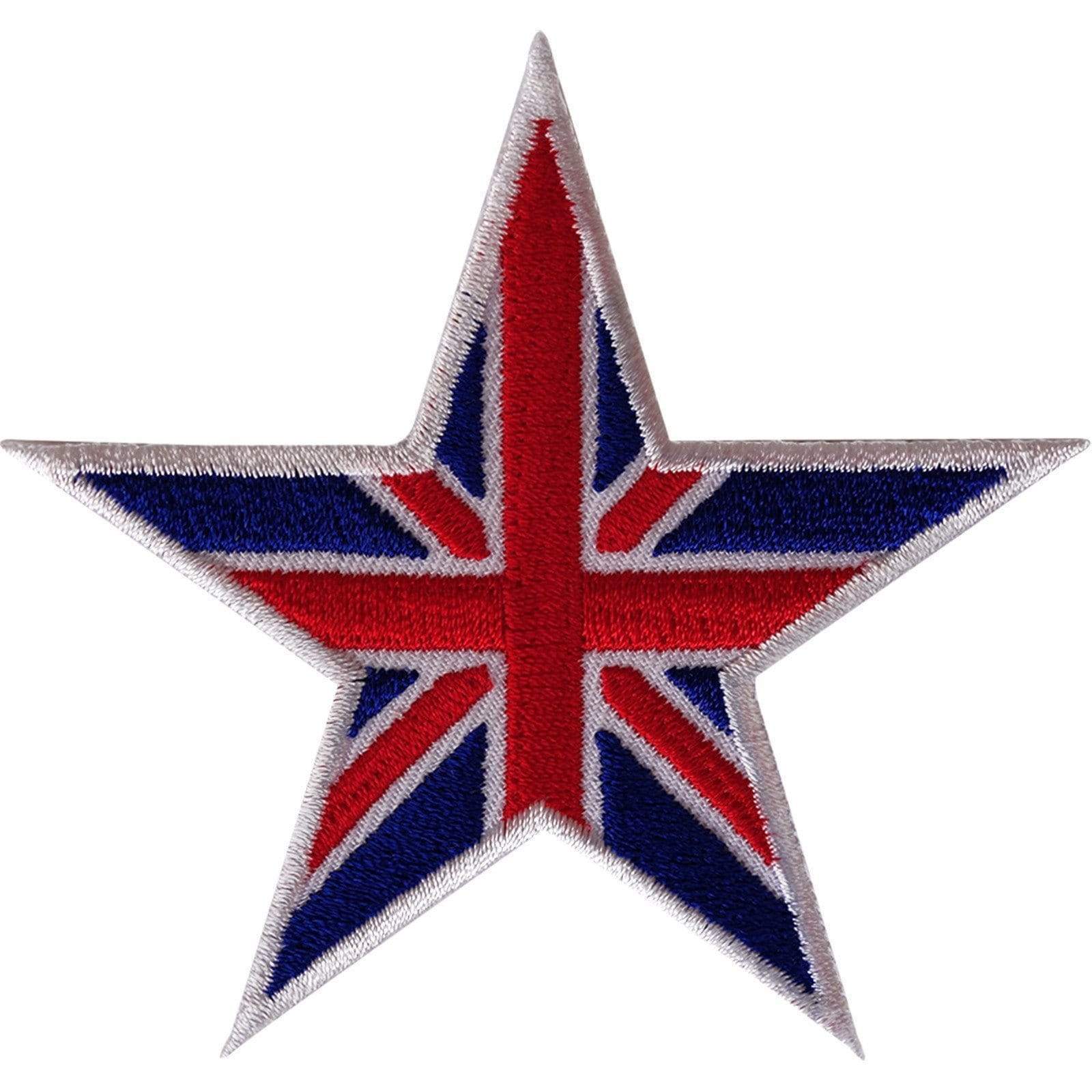 UK Flag Star Patch Embroidered Iron On Sew On Union Jack British Badge Applique
