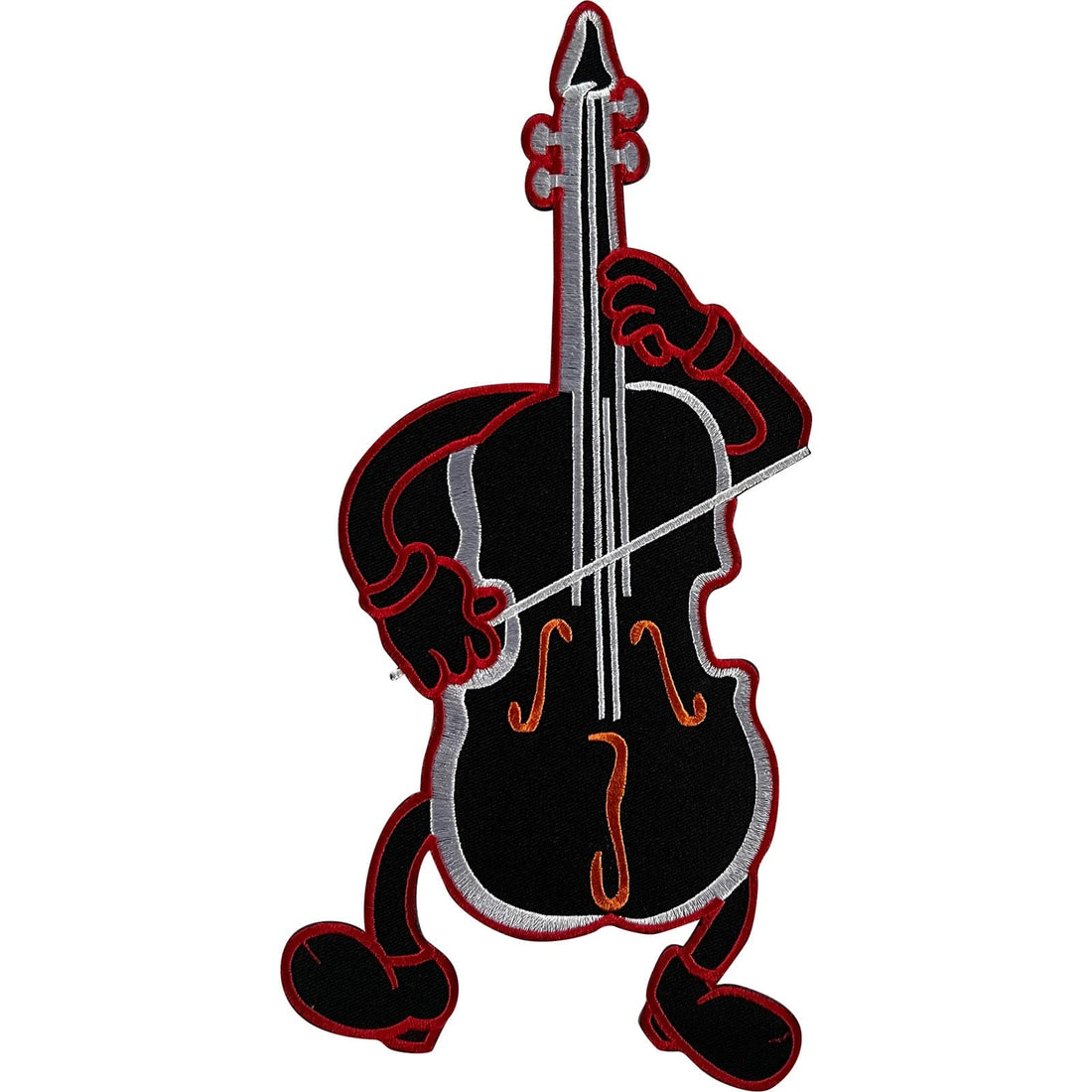 Big Large Cartoon Violin Patch Iron Sew On Viola Cello Bass Embroidered Badge