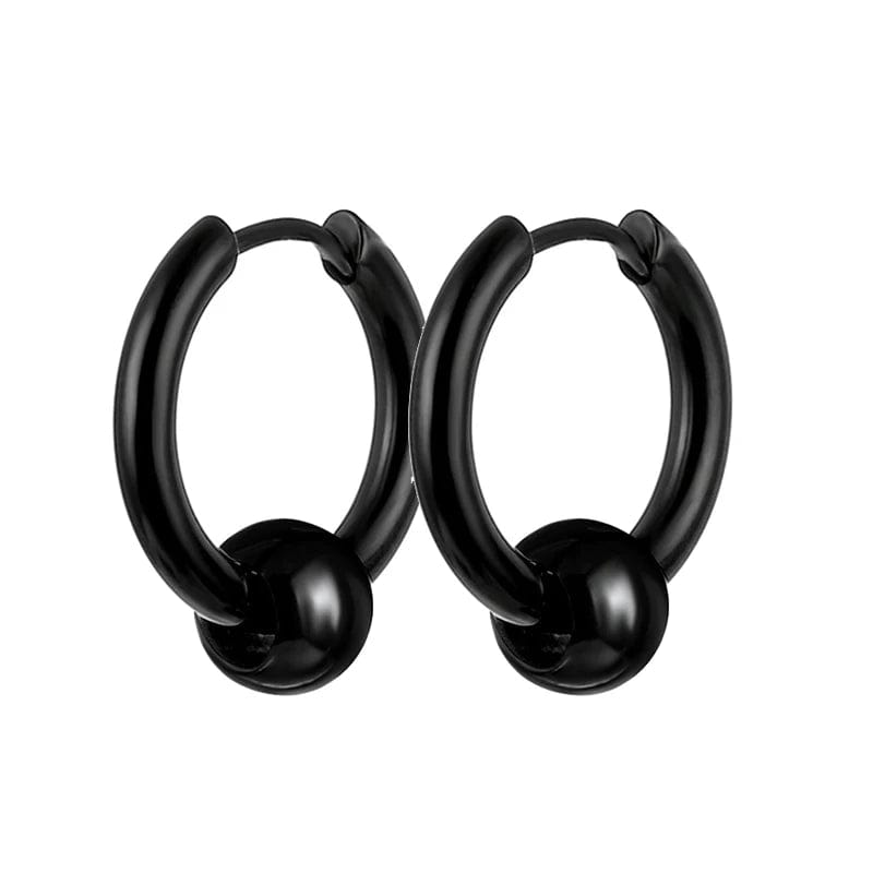 1 Pairs Punk Stainless Steel Stud Earrings Black Earrings Set For Men Women Vintage Hip Hop Piercing Ear Jewelry
