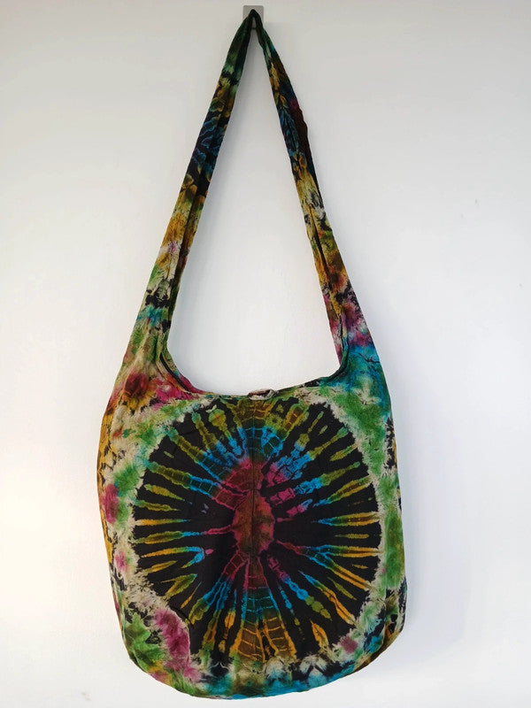 Unique Tie Dye Sling Bag Shoulder Messenger Crossbody Hobo Boho Hippie Handbag