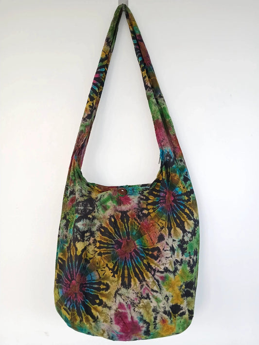 Unique Tie Dye Sling Bag Shoulder Messenger Crossbody Hobo Boho Hippie Handbag