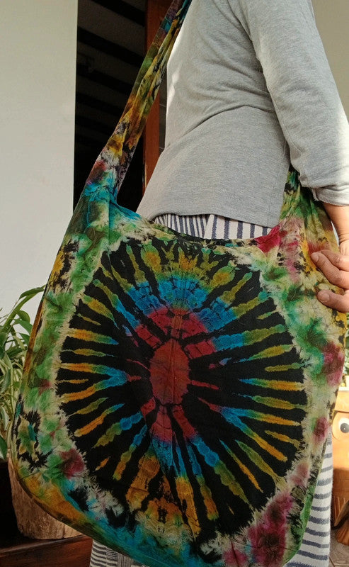 Unique Tie Dye Sling Bag Shoulder Messenger Crossbody Hobo Boho Hippie Handbag