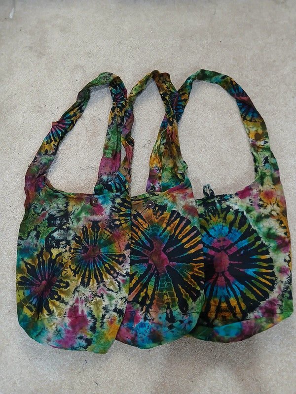Unique Tie Dye Sling Bag Shoulder Messenger Crossbody Hobo Boho Hippie Handbag