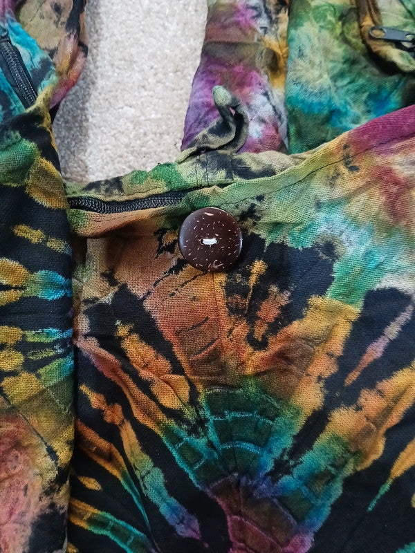 Unique Tie Dye Sling Bag Shoulder Messenger Crossbody Hobo Boho Hippie Handbag