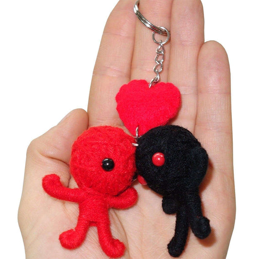 2 X Valentines Day Red Love Heart Romance Voodoo Doll Keyrings Keychains Gifts