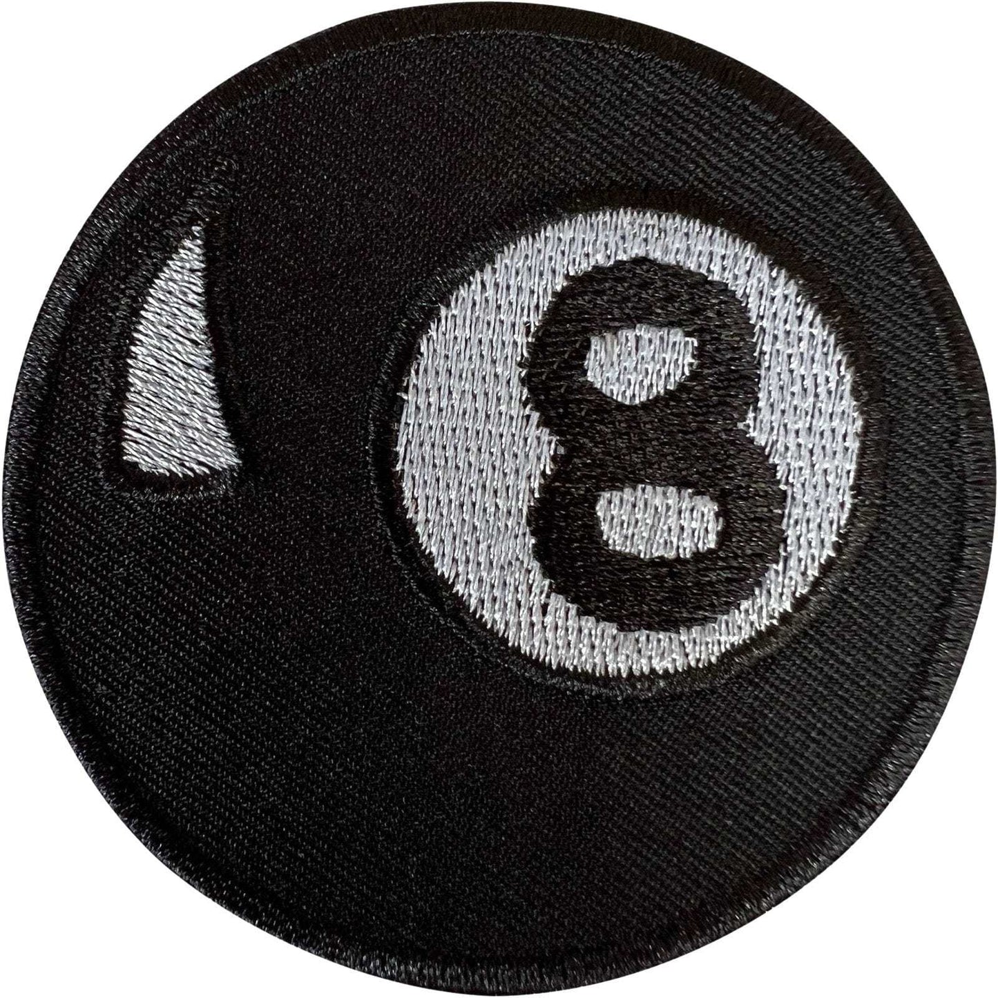 8 Ball Patch Iron Sew On Clothes Bag Snooker Pool Black Embroidered Crafts Badge