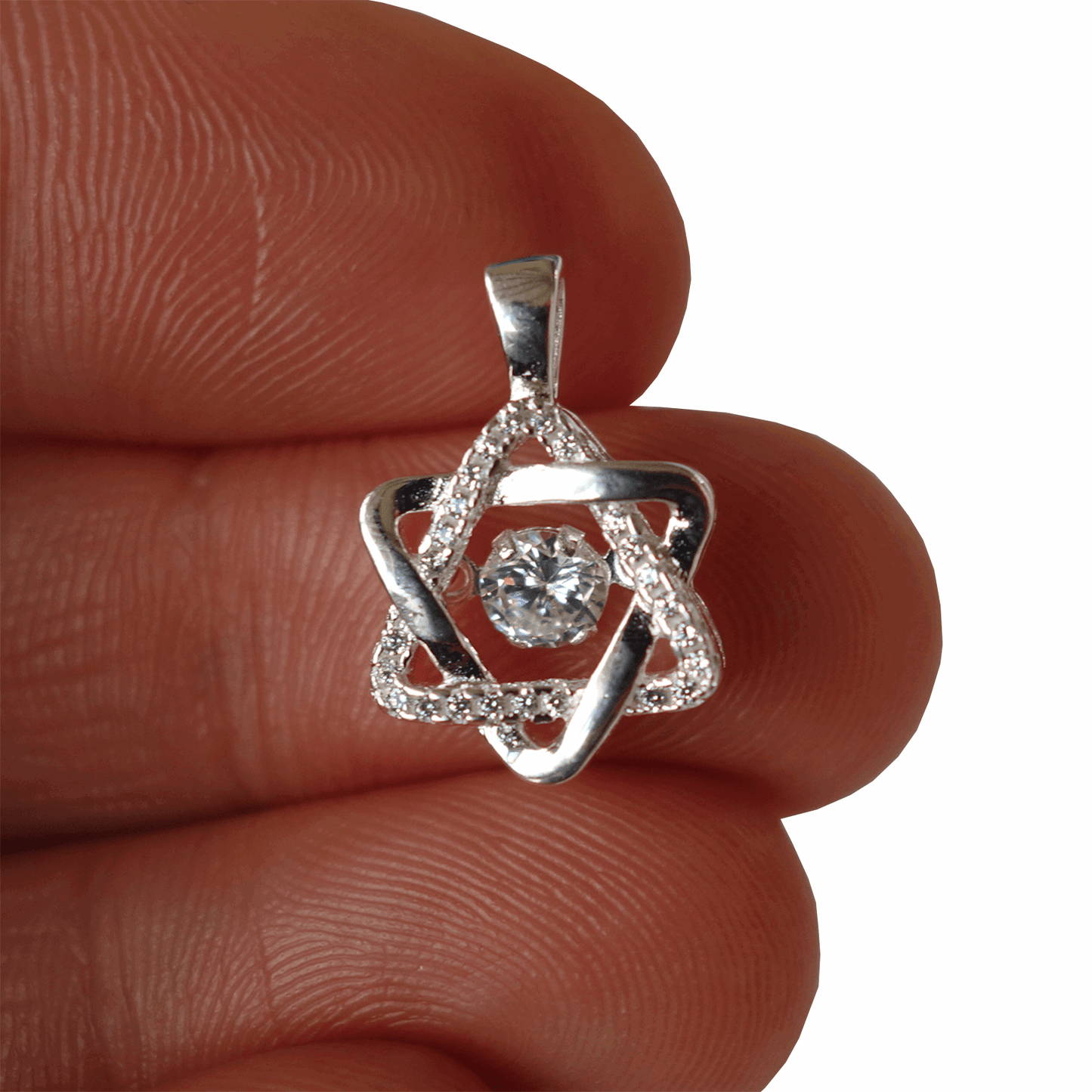 925 Sterling Silver 6 Point Star of David Pendant Womens Ladies Girls Jewellery