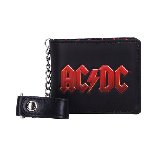 AC/DC Logo Leather Lightning Chained Wallet Purse
